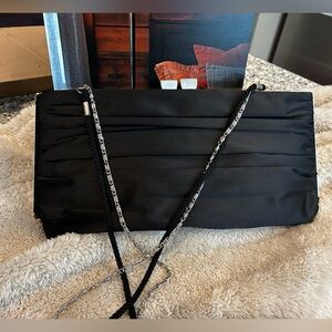 Lulu Townsend Black Clutch with Chain Strap
